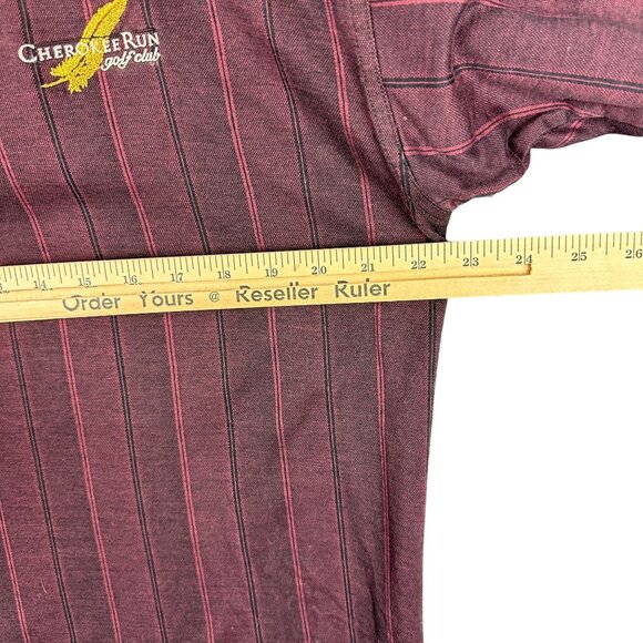 Cutter & Buck Cherokee Run Golf Club Polo Shirt Men's L Burgundy & Black Cotton - Picture 8 of 9